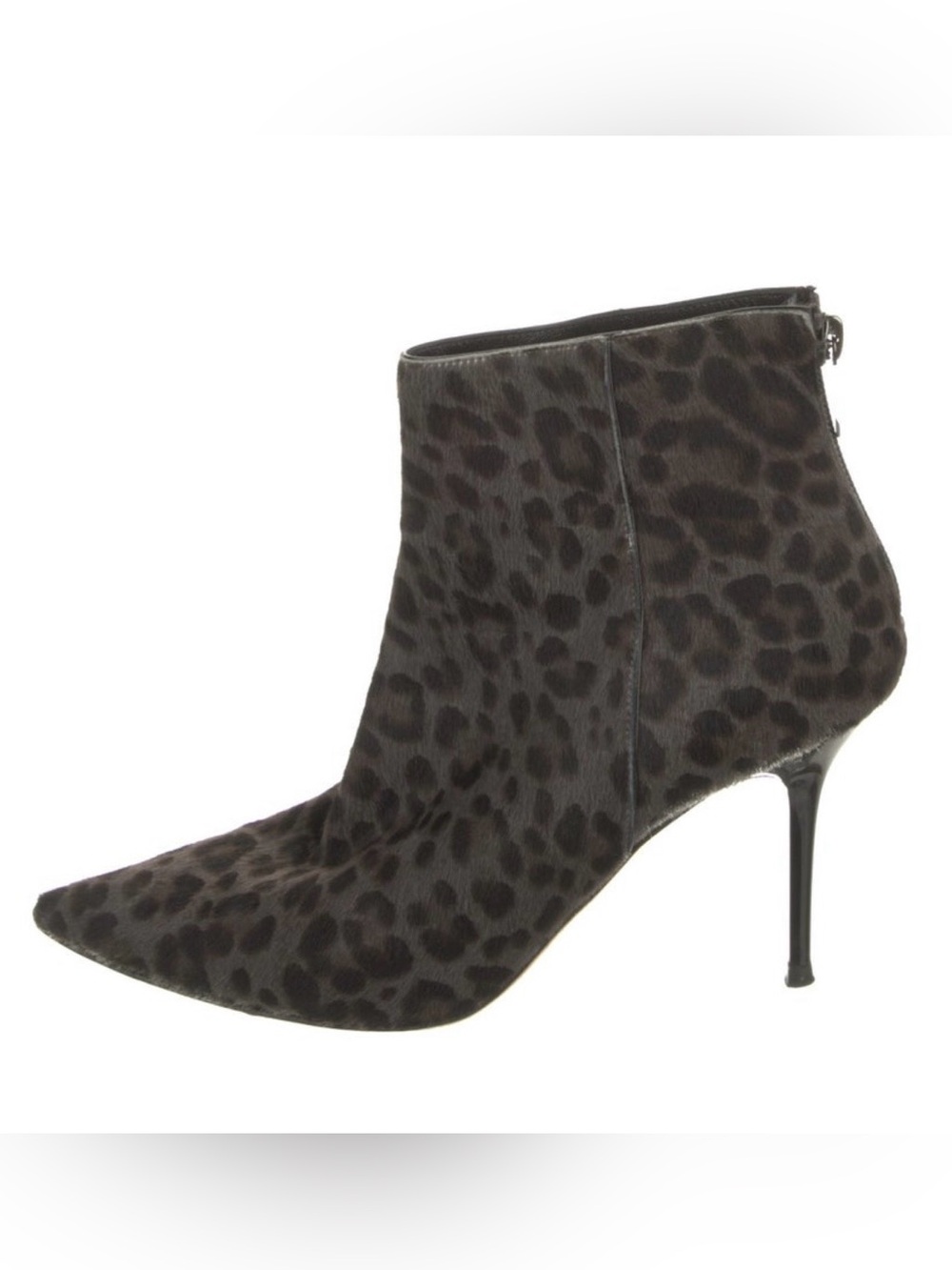 Jimmy Choo Pony Hair Leopard-Print Pointed-Toe Ankle Boot - Black/Brown